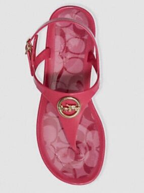 Coach Nicolle T-strap Jelly Sandals Sz 9 Rose Pink